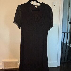 J. Crew Silk Black Short Sleeve Dress